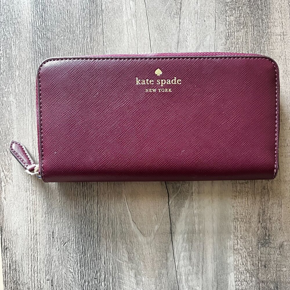 Kate Spade Brynn Large Continental Wallet in Deep Berry